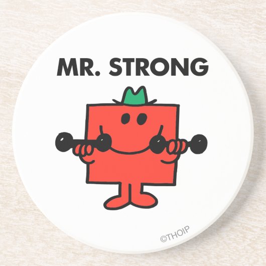 Mr Strong | Hefgewicht Zandsteen Onderzetter (Voorkant)