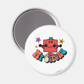 Mr Strong | Kleurrijke letters en sterren Magneet (Voorkant / Achterkant)