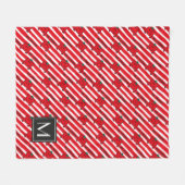 Mr Strong | patroon met rode strepen | Monogram Fleece Deken (Voorkant (Horizontaal))