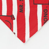 Mr Strong | patroon met rode strepen | Monogram Fleece Deken (Hoek)