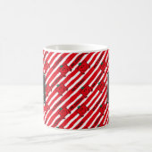 Mr Strong | patroon met rode strepen | Monogram Koffiemok (Center)