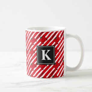 Mr Strong   patroon met rode strepen   Monogram Koffiemok