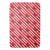Mr Strong | Patroon rode strepen Badmat (Voorkant Verticaal)
