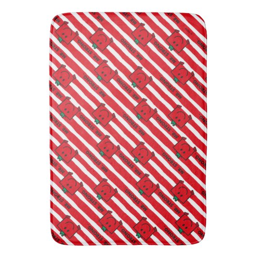 Mr Strong | Patroon rode strepen Badmat (Voorkant Verticaal)