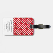 Mr Strong | Patroon rode strepen Bagagelabel (Achterkant horizontaal)