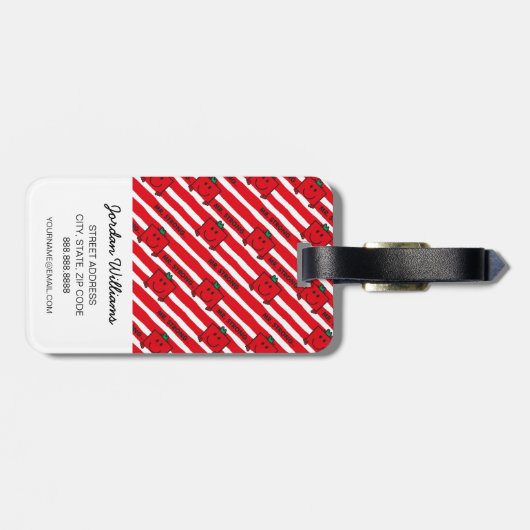 Mr Strong | Patroon rode strepen Bagagelabel (Achterkant horizontaal)