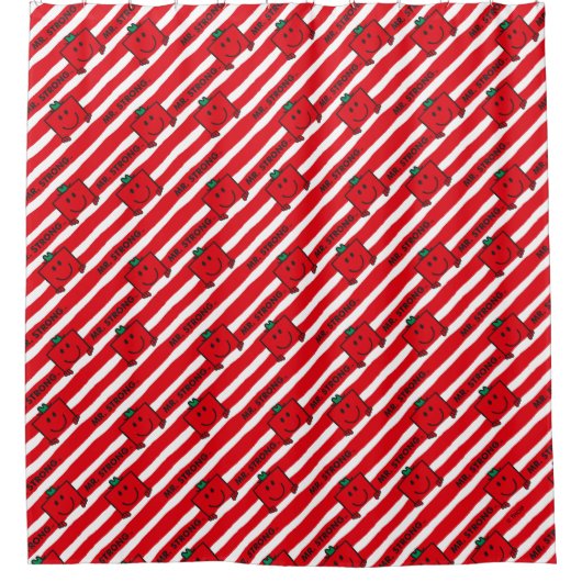 Mr Strong | Patroon rode strepen Douchegordijn (Voorkant)