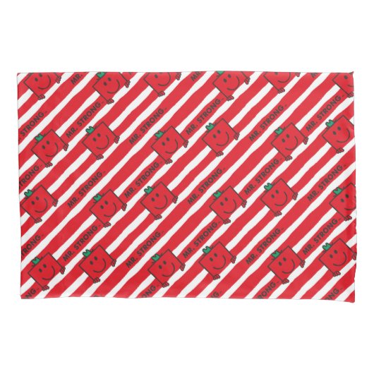 Mr Strong | Patroon rode strepen Kussensloop (Voorkant-Links)