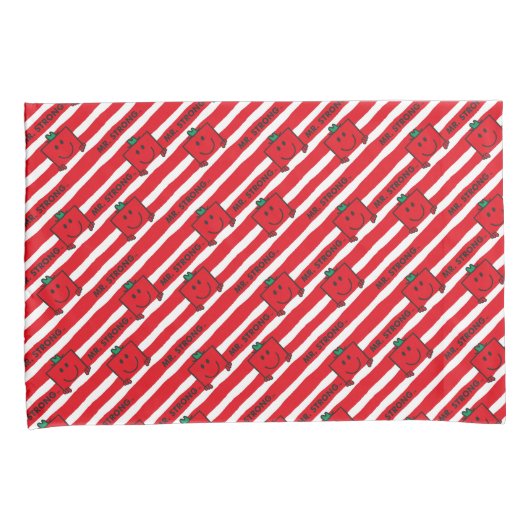 Mr Strong | Patroon rode strepen Kussensloop (Voorkant-Rechts)