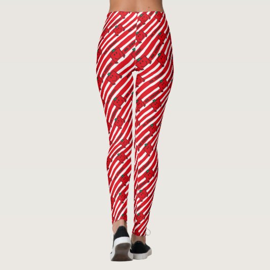 Mr Strong | Patroon rode strepen Leggings (Achterkant)