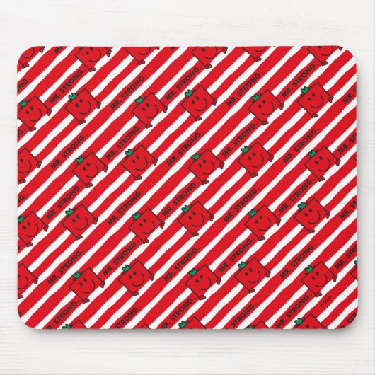 Mr Strong | Patroon rode strepen Muismat (Voorkant)