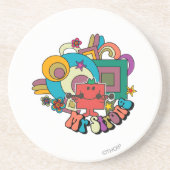 Mr Strong | Psychedelische wervelingen, sterren en Zandsteen Onderzetter (Voorkant)