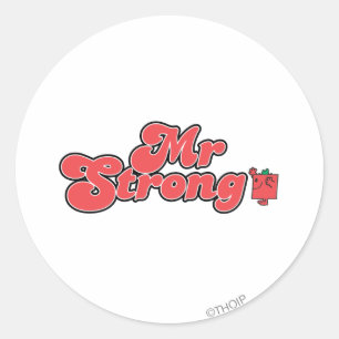 Mr Strong   rode letters Ronde Sticker