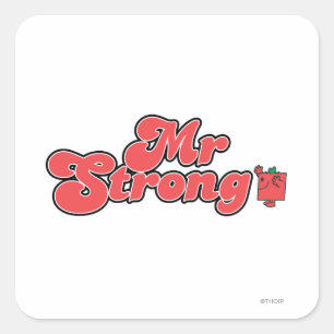 Mr Strong   rode letters Vierkante Sticker