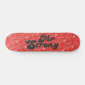 Mr Strong | Rood, geel en wit patroon Skateboard (Horizontaal)
