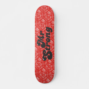 Mr Strong   Rood, geel en wit patroon Skateboard