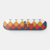 Mr Strong | Rood, geel en wit patroon Skateboard (Horizontaal)