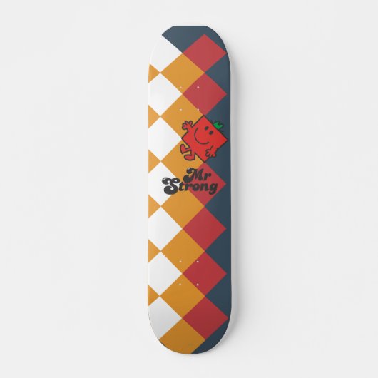 Mr Strong | Rood, geel en wit patroon Skateboard (Voorkant)