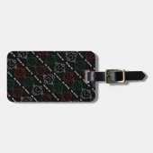 Mr Strong | Rood, wit en groen patroon Bagagelabel (Voorkant horizontaal)