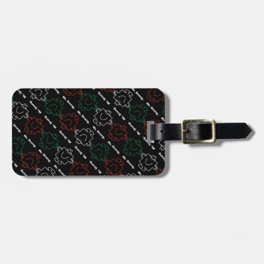 Mr Strong | Rood, wit en groen patroon Bagagelabel (Voorkant horizontaal)