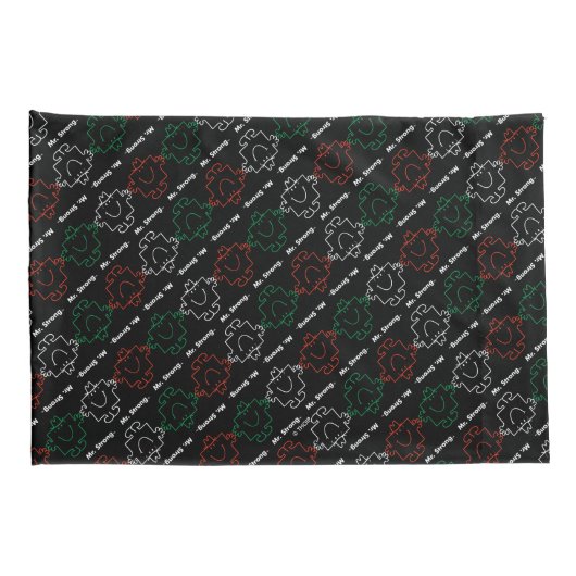 Mr Strong | Rood, wit en groen patroon Kussensloop (Achterkant-Rechts)