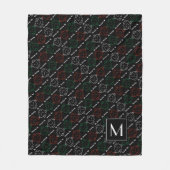Mr Strong | Rood, wit en groen patroon | Monogram Fleece Deken (Voorkant)