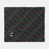 Mr Strong | Rood, wit en groen patroon | Monogram Fleece Deken (Voorkant (Horizontaal))