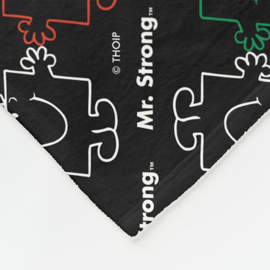 Mr Strong | Rood, wit en groen patroon | Monogram Fleece Deken (Hoek)