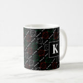 Mr Strong | Rood, wit en groen patroon | Monogram Koffiemok (Voorkant rechts)