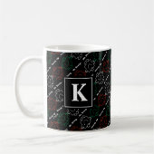 Mr Strong | Rood, wit en groen patroon | Monogram Koffiemok (Links)