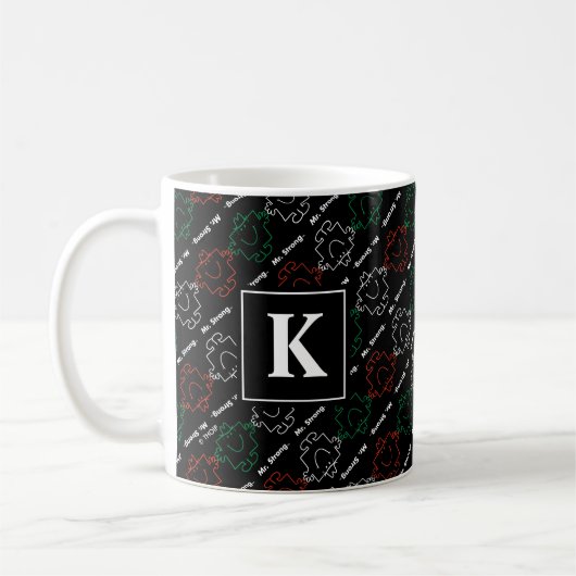 Mr Strong | Rood, wit en groen patroon | Monogram Koffiemok (Links)
