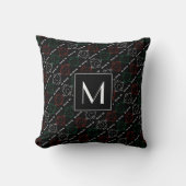 Mr Strong | Rood, wit en groen patroon | Monogram Kussen (Voorkant)