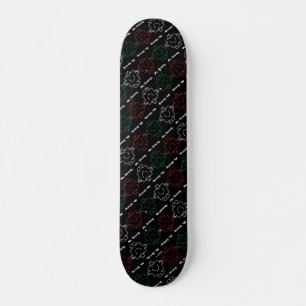 Mr Strong   Rood, wit en groen patroon Skateboard