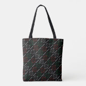 Mr Strong | Rood, wit en groen patroon Tote Bag (Achterkant)