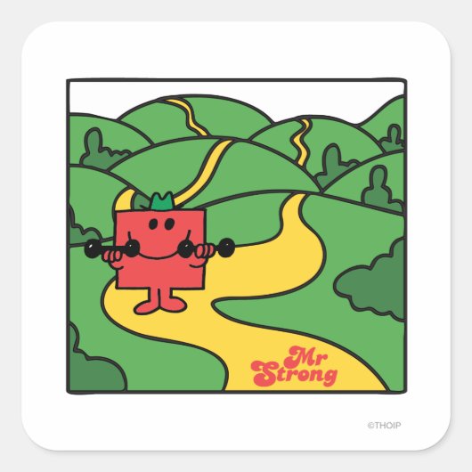 Mr Strong | Woodland Workout Vierkante Sticker (Voorkant)