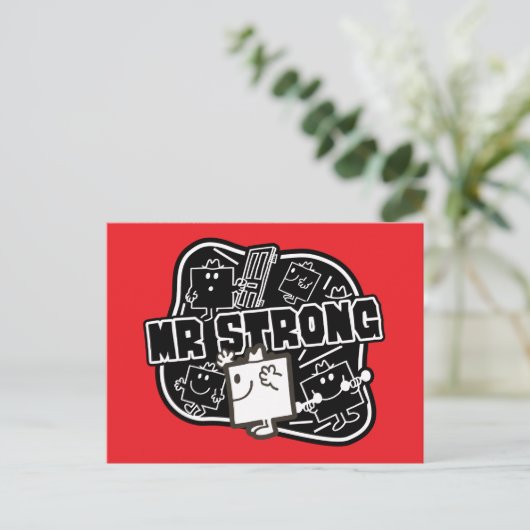 Mr Strong | Zwart & Wit Briefkaart (Staand voorkant)