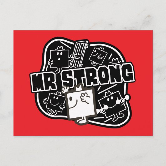 Mr Strong | Zwart & Wit Briefkaart (Voorkant)