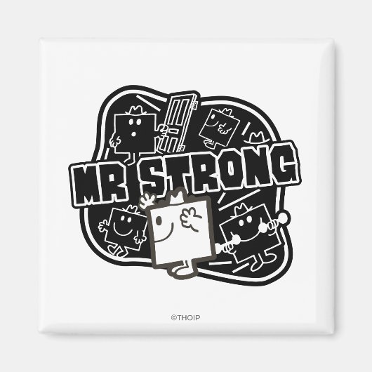 Mr Strong | Zwart & Wit Magneet (Voorkant)