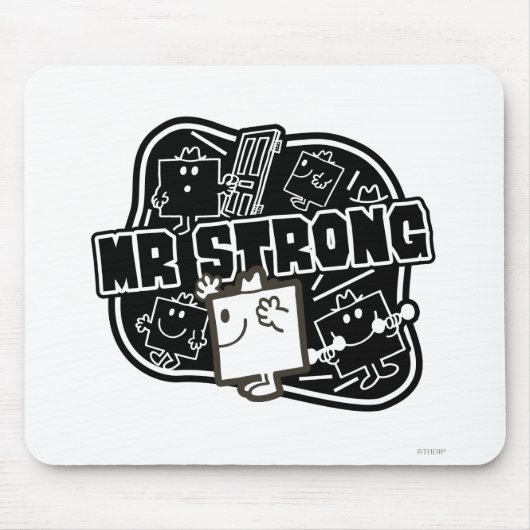 Mr Strong | Zwart & Wit Muismat (Voorkant)