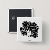 Mr Strong | Zwart & Wit Vierkante Button 5,1 Cm (Voorkant /achterkant)