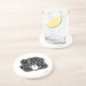 Mr Strong | Zwart & Wit Zandsteen Onderzetter (Zijkant)