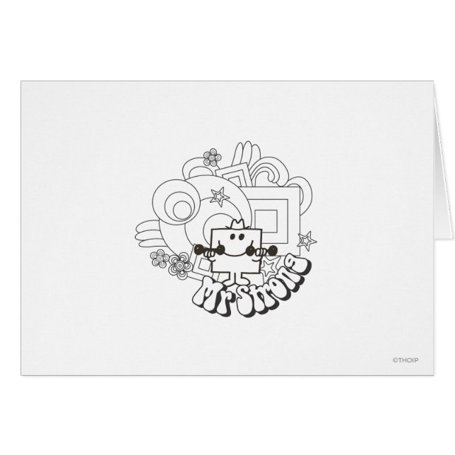 Mr Strong | Zwart-witte sterren en bloemen (Voorkant Horizontaal)