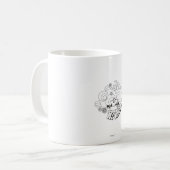 Mr Strong | Zwart-witte sterren en bloemen Koffiemok (Voorkant links)