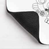 Mr Strong | Zwart-witte sterren en bloemen Muismat (Hoek)