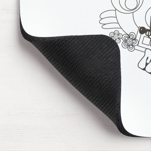 Mr Strong | Zwart-witte sterren en bloemen Muismat (Hoek)