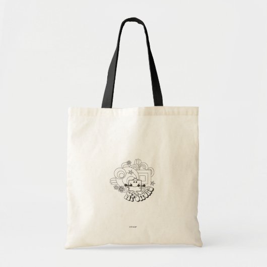 Mr Strong | Zwart-witte sterren en bloemen Tote Bag (Voorkant)