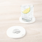 Mr Strong | Zwart-witte sterren en bloemen Zandsteen Onderzetter (Zijkant)