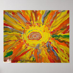"Mr Sun" door Snoep Waters Autism Artist Poster