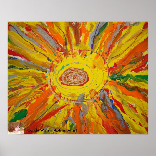 "Mr Sun" door Snoep Waters Autism Artist Poster (Voorkant)