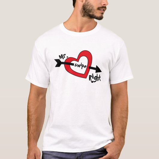 Mr Swipe Rechts Mobiele Dating App Schattige Desig T-shirt (Voorkant)